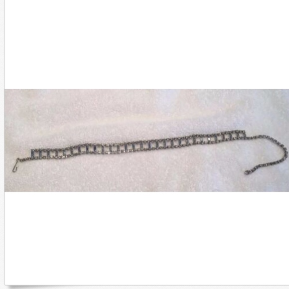 Vintage Crystal/Blue Topaz Choker & Earring SET - Picture 4 of 7